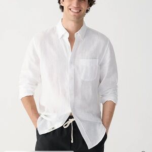 J. Crew Irish linen White Dress Shirt